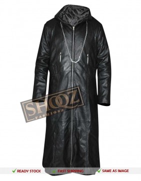 Kingdom Hearts Organization 13 Enigma Leather Hoodie Costume Coat